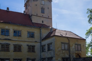Moravsky Krumlov Castle garden and trees